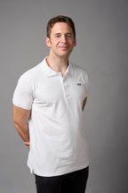 Polo uomo 100% cotone bianca ricamino nero lato cuore